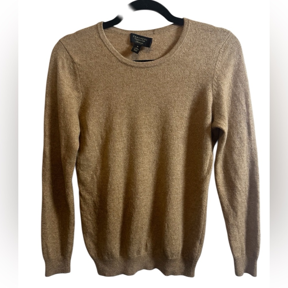 Charter Club Luxury 100% Cashmere Long Sleeve Sweater Tan Women’s Medium (M)